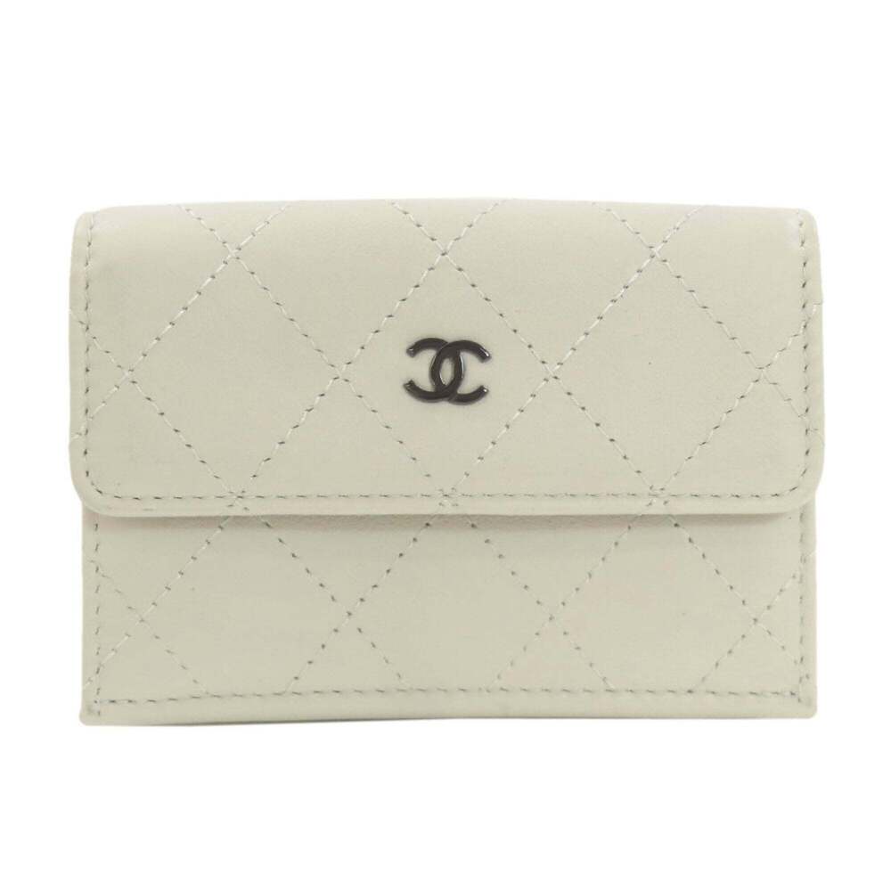 CHANEL Gray Logo Wallet